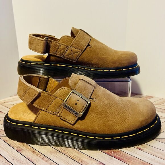 Dr. Martens Shoes - Dr Martens Jorge II Tumbled Nubuck Savannah Tan Leather M 8 W 9 Slingback Mules